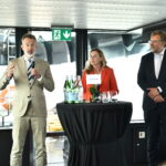 Left to right: Boudewijn Siemons (CEO Port of Rotterdam), Willemien Terpstra (CEO Gasunie) and Jan Willem van Hoogstraten (CEO EBN).